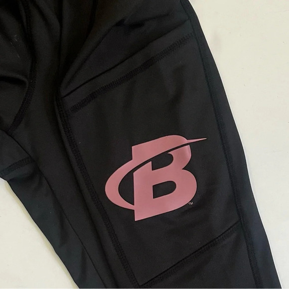 Bodybuilding Womens Athletic Gym Workout Leggings Black Pink‎ Pockets NWOT Small - Picture 4 of 8